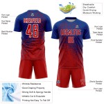 Soccer Custom Red-White Jersey Sublimation Abstract Fragment Art Royal Uniform Soccer Custom Red-White Jersey Sublimation Abstract Fragment Art Royal Uniform
