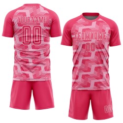 Line Custom Sublimation Pink Uniform Neon Jersey Pink-White Light Soccer