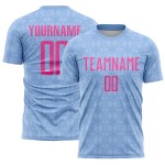 Light Shapes Geometric Jersey Uniform Soccer Custom Pink Blue Sublimation Light Shapes Geometric Jersey Uniform Soccer Custom Pink Blue Sublimation