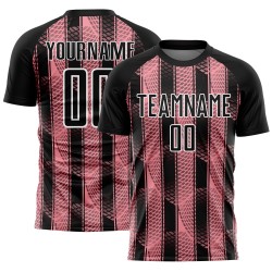 Sublimation Abstract Pink-White Black Network Jersey Custom Uniform Soccer Medium