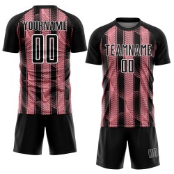 Sublimation Abstract Pink-White Black Network Jersey Custom Uniform Soccer Medium