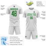 Soccer Jersey White Sublimation Custom Uniform Grass Green Soccer Jersey White Sublimation Custom Uniform Grass Green