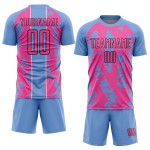Soccer Pink-White Sublimation Blue Custom Uniform Shapes Jersey Irregular Light Soccer Pink-White Sublimation Blue Custom Uniform Shapes Jersey Irregular Light