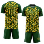 Sublimation Uniform Soccer Green Custom Lightning Yellow Jersey Sublimation Uniform Soccer Green Custom Lightning Yellow Jersey