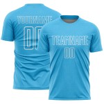 Soccer White Sublimation Uniform Shape Geometric Custom Blue Sky Jersey Soccer White Sublimation Uniform Shape Geometric Custom Blue Sky Jersey