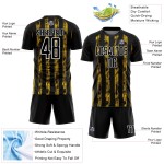 Sublimation Custom Jersey Black Yellow-White Soccer Uniform Line Sublimation Custom Jersey Black Yellow-White Soccer Uniform Line