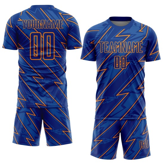 Jersey Uniform Lightning Sublimation Custom Bay Orange Royal Soccer Jersey Uniform Lightning Sublimation Custom Bay Orange Royal Soccer