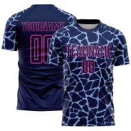 Abstract Blue-Pink Light Jersey Navy Soccer Custom Sublimation Uniform Network Splash