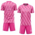 Uniform Jersey Pink-White Soccer Light Pink Sublimation Custom Line Uniform Jersey Pink-White Soccer Light Pink Sublimation Custom Line