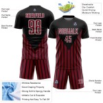Uniform Custom Black Crimson-White Soccer Jersey Lines Sublimation Uniform Custom Black Crimson-White Soccer Jersey Lines Sublimation