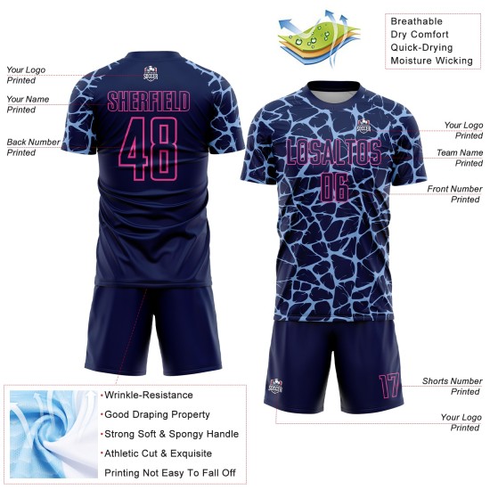 Abstract Blue-Pink Light Jersey Navy Soccer Custom Sublimation Uniform Network Splash Abstract Blue-Pink Light Jersey Navy Soccer Custom Sublimation Uniform Network Splash