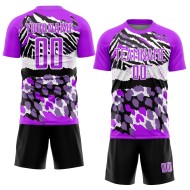 Custom Purple Uniform Sublimation Print Black-White Jersey Animal Soccer Custom Purple Uniform Sublimation Print Black-White Jersey Animal Soccer