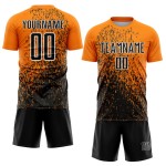 Orange Soccer Sublimation Uniform Art Jersey Fragment Abstract Black-White Bay Custom Orange Soccer Sublimation Uniform Art Jersey Fragment Abstract Black-White Bay Custom