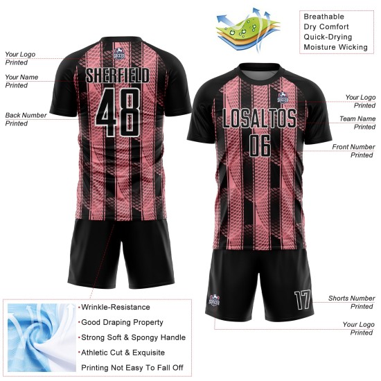 Sublimation Abstract Pink-White Black Network Jersey Custom Uniform Soccer Medium Sublimation Abstract Pink-White Black Network Jersey Custom Uniform Soccer Medium