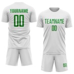 Soccer Jersey White Sublimation Custom Uniform Grass Green Soccer Jersey White Sublimation Custom Uniform Grass Green