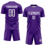 Soccer Sublimation Purple Custom Uniform Jersey White Soccer Sublimation Purple Custom Uniform Jersey White