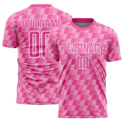 Uniform Jersey Pink-White Soccer Light Pink Sublimation Custom Line