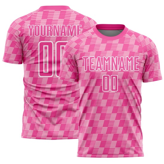 Uniform Jersey Pink-White Soccer Light Pink Sublimation Custom Line Uniform Jersey Pink-White Soccer Light Pink Sublimation Custom Line