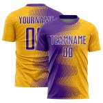 Jersey Gold Sublimation Custom Purple-White Gradient Uniform Soccer Arrow Jersey Gold Sublimation Custom Purple-White Gradient Uniform Soccer Arrow