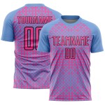 Uniform Shapes Blue Custom Pink-Black Geometric Abstract Light Jersey Soccer Sublimation Uniform Shapes Blue Custom Pink-Black Geometric Abstract Light Jersey Soccer Sublimation