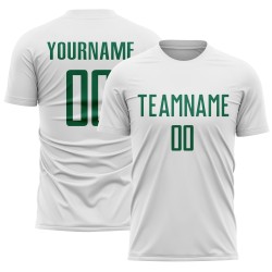Sublimation Custom Soccer Green Jersey Uniform Kelly White