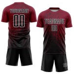 Sublimation Custom Soccer Art Fragment Uniform Black-White Jersey Crimson Abstract Sublimation Custom Soccer Art Fragment Uniform Black-White Jersey Crimson Abstract