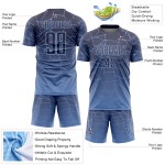 Light Sublimation Jersey Gray Blue Custom Soccer Uniform Lines Light Sublimation Jersey Gray Blue Custom Soccer Uniform Lines