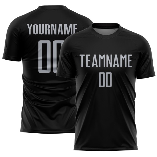 Jersey Black Gray Uniform Sublimation Custom Soccer Jersey Black Gray Uniform Sublimation Custom Soccer
