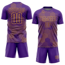 Custom Hexagon Uniform Soccer Abstract Gold Sublimation Jersey Purple Custom Hexagon Uniform Soccer Abstract Gold Sublimation Jersey Purple