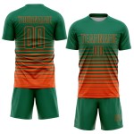 Jersey Uniform Soccer Green Fade Sublimation Kelly Custom Orange Pinstripe Fashion