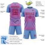 Uniform Shapes Blue Custom Pink-Black Geometric Abstract Light Jersey Soccer Sublimation Uniform Shapes Blue Custom Pink-Black Geometric Abstract Light Jersey Soccer Sublimation