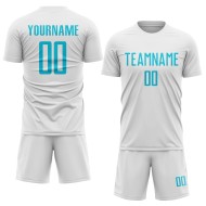 Blue Soccer Custom Lakes White Uniform Sublimation Jersey