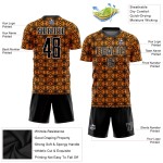 Orange Geometric Jersey Sublimation Shapes Black-White Custom Uniform Soccer Orange Geometric Jersey Sublimation Shapes Black-White Custom Uniform Soccer