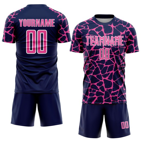 Abstract Uniform Jersey Navy Sublimation Custom Pink-White Splash Soccer Network Abstract Uniform Jersey Navy Sublimation Custom Pink-White Splash Soccer Network