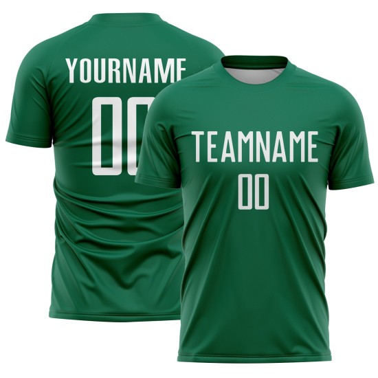 Kelly Sublimation Uniform Jersey Green Custom Soccer White Kelly Sublimation Uniform Jersey Green Custom Soccer White