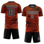 Line Sublimation Soccer Orange Uniform Jersey Black-White Custom Line Sublimation Soccer Orange Uniform Jersey Black-White Custom