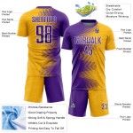 Jersey Gold Sublimation Custom Purple-White Gradient Uniform Soccer Arrow Jersey Gold Sublimation Custom Purple-White Gradient Uniform Soccer Arrow