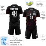 Art Fragment Soccer Abstract Jersey Black Custom Red-Royal Uniform Sublimation Art Fragment Soccer Abstract Jersey Black Custom Red-Royal Uniform Sublimation
