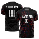 Art Fragment Soccer Abstract Jersey Black Custom Red-Royal Uniform Sublimation Art Fragment Soccer Abstract Jersey Black Custom Red-Royal Uniform Sublimation