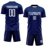 Geometric Jersey Soccer White-Royal Custom Navy Sublimation Shapes Uniform Geometric Jersey Soccer White-Royal Custom Navy Sublimation Shapes Uniform