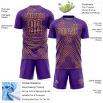Custom Hexagon Uniform Soccer Abstract Gold Sublimation Jersey Purple Custom Hexagon Uniform Soccer Abstract Gold Sublimation Jersey Purple