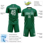 Kelly Sublimation Uniform Jersey Green Custom Soccer White Kelly Sublimation Uniform Jersey Green Custom Soccer White