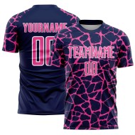 Abstract Uniform Jersey Navy Sublimation Custom Pink-White Splash Soccer Network