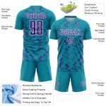 Jersey Purple-White Lines Sublimation Uniform Teal Custom Abstract Soccer Jersey Purple-White Lines Sublimation Uniform Teal Custom Abstract Soccer