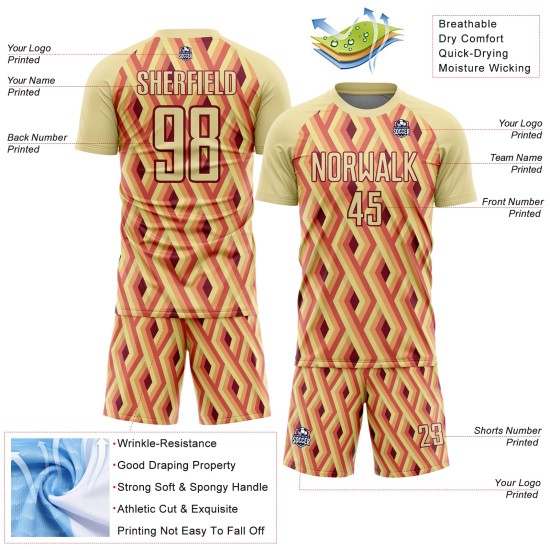 Sand Soccer Custom Shapes Geometric Uniform Sublimation Jersey Crimson Sand Soccer Custom Shapes Geometric Uniform Sublimation Jersey Crimson