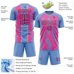 Soccer Pink-White Sublimation Blue Custom Uniform Shapes Jersey Irregular Light Soccer Pink-White Sublimation Blue Custom Uniform Shapes Jersey Irregular Light