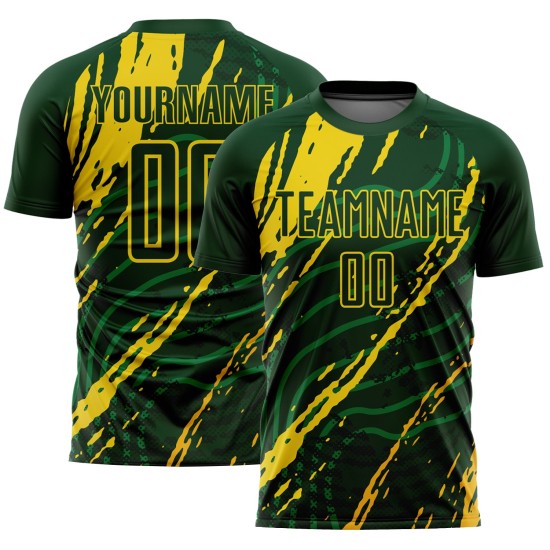 Uniform Yellow Soccer Sublimation Jersey Green Custom Uniform Yellow Soccer Sublimation Jersey Green Custom