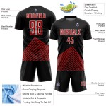 Jersey Custom Sublimation Red-White Soccer Black Lines Uniform Jersey Custom Sublimation Red-White Soccer Black Lines Uniform