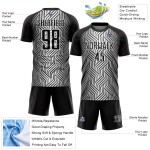 Jersey Lines Sublimation White Black Custom Soccer Uniform Jersey Lines Sublimation White Black Custom Soccer Uniform