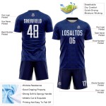 Geometric Jersey Soccer White-Royal Custom Navy Sublimation Shapes Uniform Geometric Jersey Soccer White-Royal Custom Navy Sublimation Shapes Uniform